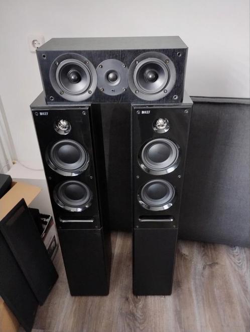 2 Kef C5 speakers eventueel centerspeaker Cresta 20c, Audio, Tv en Foto, Luidsprekers, Gebruikt, Front, Rear of Stereo speakers