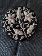 Prachtig geborduurd fluwelen sieradendoos, Antiek en Kunst, Curiosa en Brocante, Ophalen of Verzenden