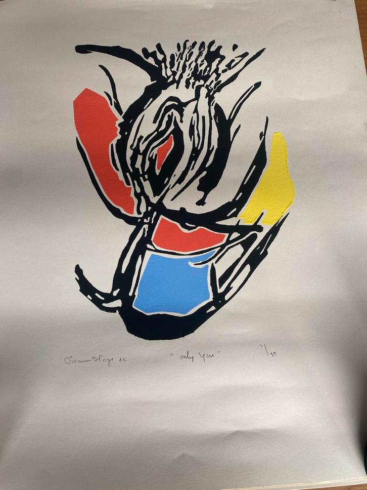 Frans Hage - Linodruk "Only You" - 65x50 cm, Antiek en Kunst, Kunst | Litho's en Zeefdrukken, Ophalen of Verzenden