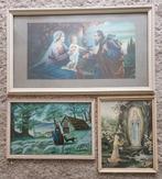 Nostalgische prenten 3x in prachtige vintage blauw kleur., Ophalen of Verzenden