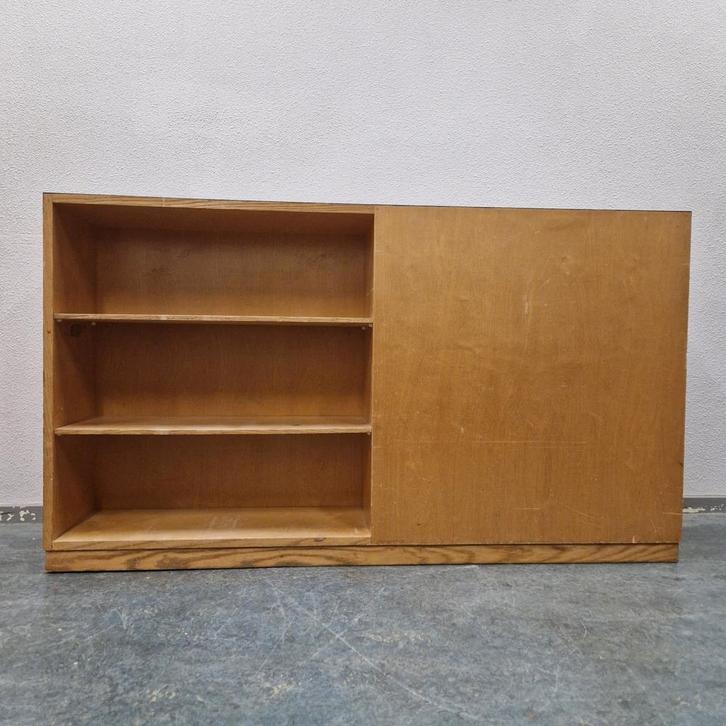 Vintage schoolkast highboard roomdivider boekenkast berken, Verzamelen, Retro, Huis en Inrichting, Ophalen of Verzenden