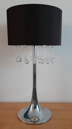 Moderne tafellamp met kristallen druppels, 50 tot 75 cm, Ophalen of Verzenden, Zo goed als nieuw, Glas