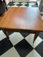 Kersen hoektafel salontafel met messing wieltjes, Antiek en Kunst, Ophalen