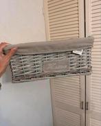 Landelijke rieten mand - grijs - home, Huis en Inrichting, Ophalen of Verzenden, Zo goed als nieuw, Rechthoekig, Hout