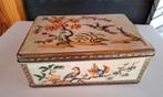 Vintage blik 'Van Melle' met Paradijsvogels, jaren 50's, Ophalen of Verzenden, Gebruikt, Koek(jes), Overige merken