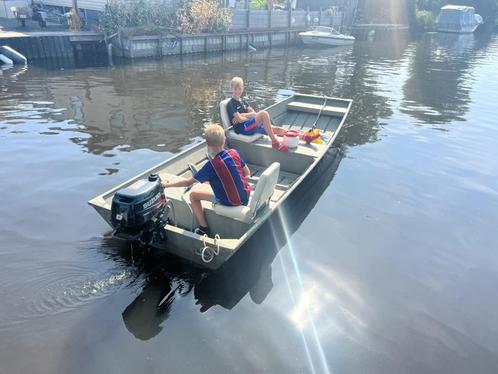 Aluminium platbodem, Watersport en Boten, Platbodems, Gebruikt, Tot 6 meter, Aluminium, Benzine, Ophalen