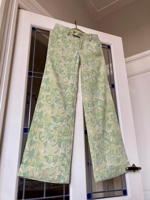 Vintage Retro bloemen broek Bruuns Bazaar wijde pijp mt 34, Kleding | Dames, Broeken en Pantalons, Zo goed als nieuw, Maat 34 (XS) of kleiner