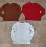 3 shirts longsleeve pakket rood wit bruin  maat XL, Kleding | Dames, T-shirts, Ophalen of Verzenden, Lange mouw, Zo goed als nieuw