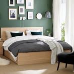 IKEA Malm Bed 180x200  + 2 lades - wit gelazuurd eikenfineer, Huis en Inrichting, Slaapkamer | Bedden, Ophalen, Bruin, Tweepersoons