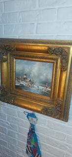 Antiek Winterschilderij met Molen, Antiek en Kunst, Kunst | Schilderijen | Klassiek, Ophalen of Verzenden