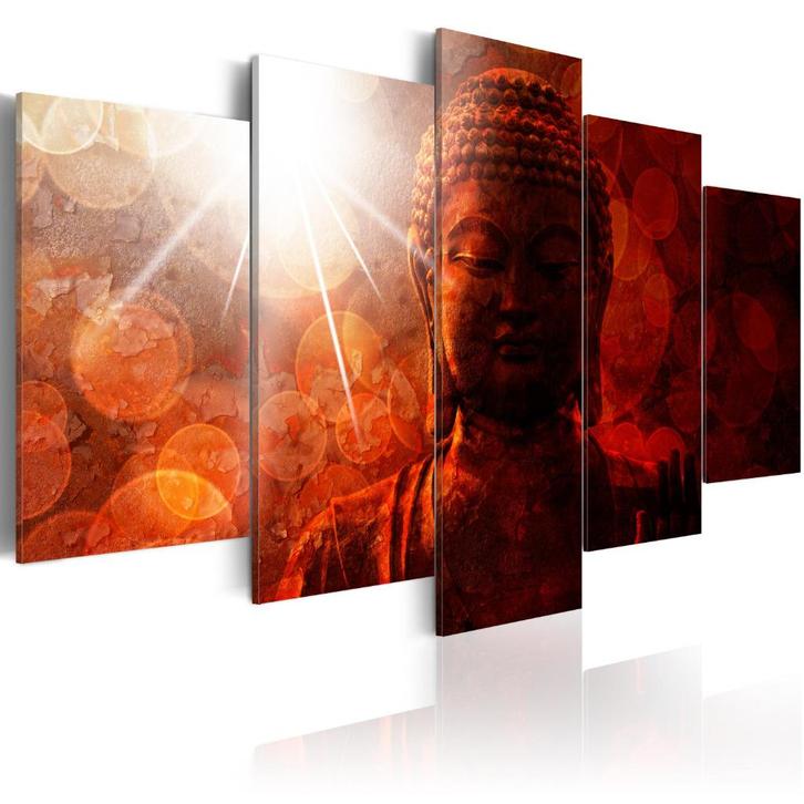 584 Buddha Boedha 5 Luik Canvas Schilderij 200x100cm 2 maten, Huis en Inrichting, Woonaccessoires | Schilderijen, Tekeningen en Foto's