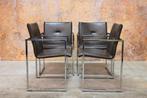 ZGANieuw 4 bruine leren Arco Frame design stoelen, Arco, Bruin, Design, Ophalen of Verzenden