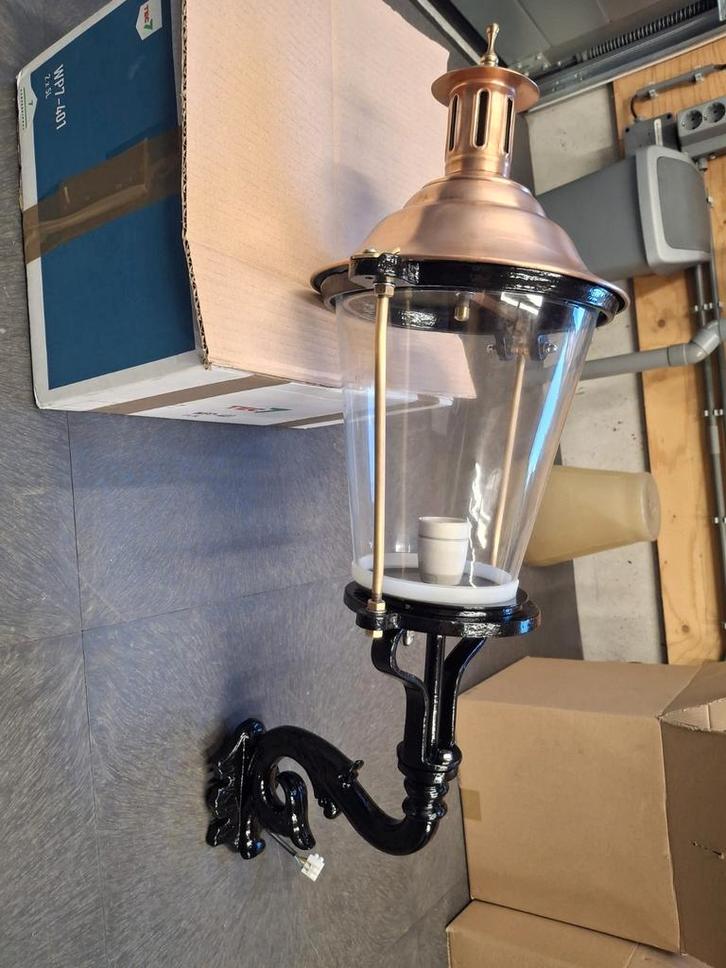 Geheel gerestaureerde antieke gevellamp buitenverlichting, Tuin en Terras, Buitenverlichting, Zo goed als nieuw, Wandlamp, IJzer
