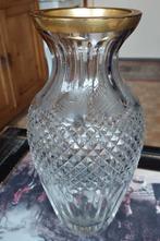 Ruit kristallen vaas met vergulde rand., Antiek en Kunst, Antiek | Glas en Kristal, Ophalen of Verzenden