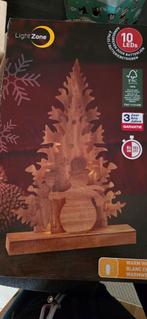 Houten silouette kerstboom en sneeuwman met ledlichtjes, Ophalen of Verzenden, Nieuw