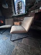 2 Olijfgroene Leen Bakker Fauteuils; James, Huis en Inrichting, Fauteuils, Ophalen, 75 tot 100 cm, Zo goed als nieuw, Stof