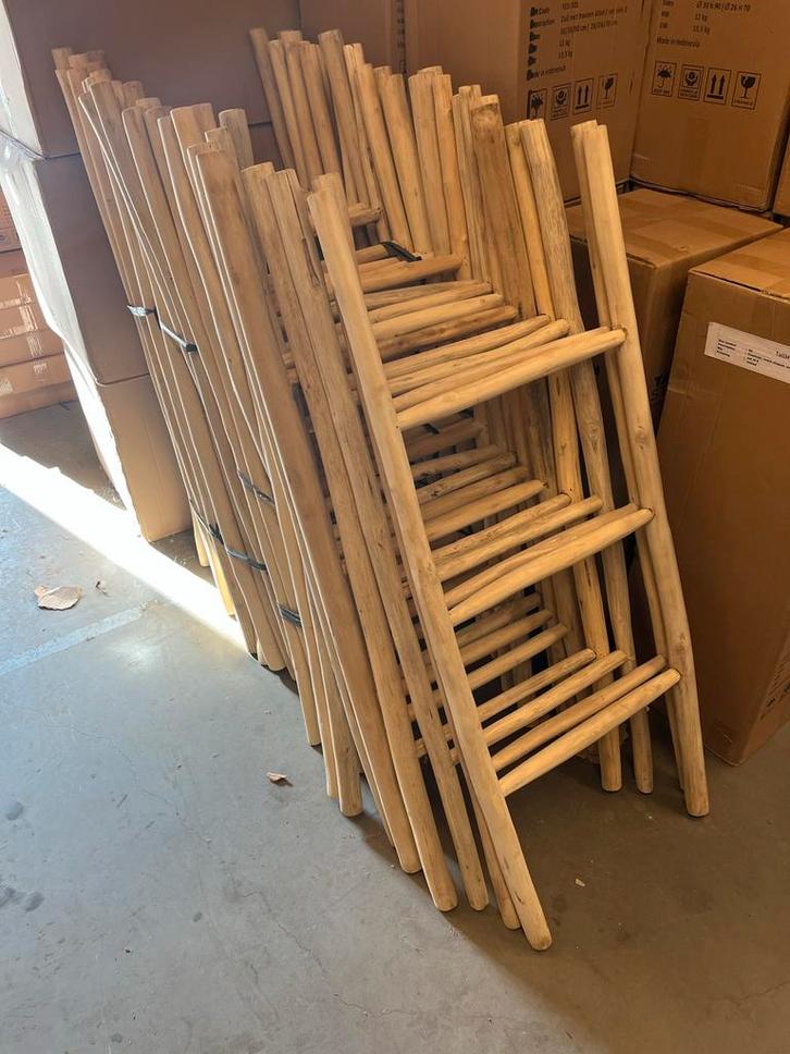 Houten Ladder 120 cm teak  - Woonstore, Doe-het-zelf en Verbouw, Ladders en Trappen, Nieuw, Ladder, Minder dan 2 meter, Ophalen of Verzenden