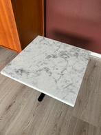 Marmer bijzet/ salontafeltje, Huis en Inrichting, Ophalen, Minder dan 55 cm, Vierkant, Zo goed als nieuw