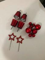 Kerststuk decoratie rood, Diversen, Kerst, Ophalen of Verzenden, Zo goed als nieuw