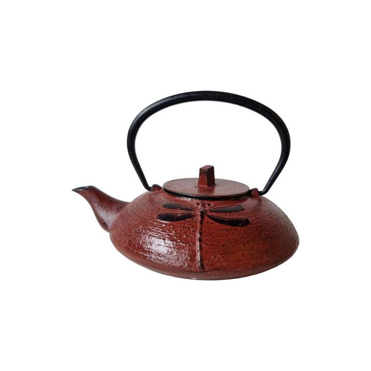 Gietijzeren theepot met libelle, Huis en Inrichting, Keuken | Servies, Zo goed als nieuw, Overige typen, Overige stijlen, Overige materialen