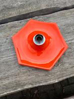 Oranje Zeshoekige plafond lamp €165 vintage retro jaren 70, Ophalen of Verzenden, Gebruikt, Overige materialen, Gpl-3 Riera Llum vintage retro midcentury plafond wand lamp