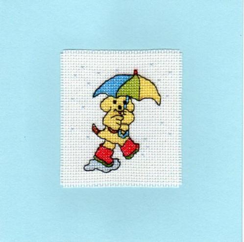 kaart met geborduurde Dribbel in de regen (1592), Hobby en Vrije tijd, Kaarten | Zelfgemaakt, Nieuw, Overige thema's, Ophalen of Verzenden