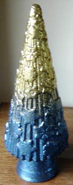 Glazen Kerstboom, goud- blauw, onbeschadigd, als nieuw., Ophalen of Verzenden
