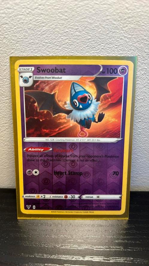 Swoobat 074/185 Vivid Voltage reverse holo pokemon kaart, Hobby en Vrije tijd, Verzamelkaartspellen | Pokémon, Nieuw, Boosterbox