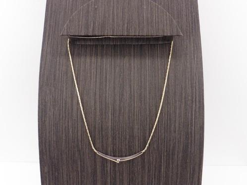 Gouden choker met briljant                               G70, Sieraden, Tassen en Uiterlijk, Kettingen, Gebruikt, Goud, Goud, Met edelsteen