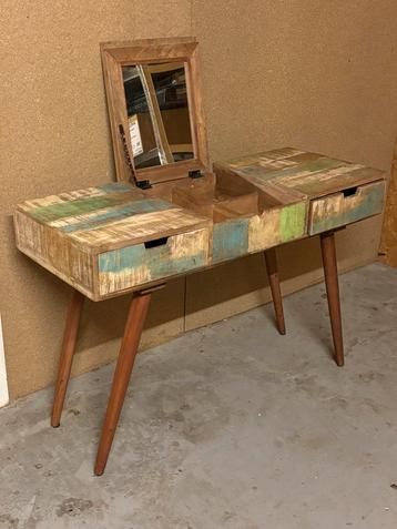 Nieuw kaptafel massief gerecycleerd hout beschikbaar voor biedingen