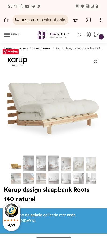 Karup Design slaapbank (zonder matras) – bijna nieuw – €150, Huis en Inrichting, Slaapkamer | Slaapbanken, Zo goed als nieuw, 140 cm