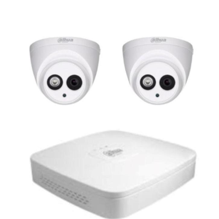 2MP Dahua beveiligingscamera set / 4CH DVR + 2x camera's, Audio, Tv en Foto, Videobewaking, Nieuw, Buitencamera, Ophalen of Verzenden