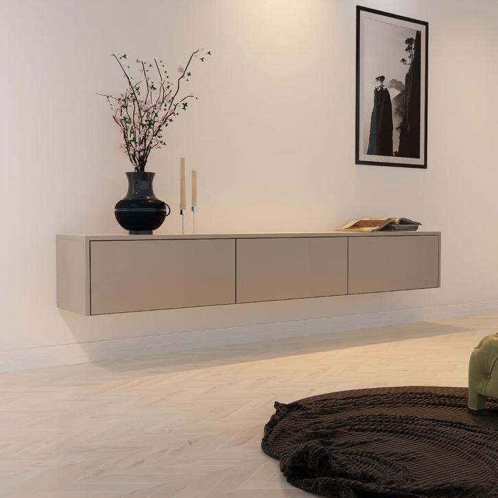 Zwevende tv meubels Beige/Grijs t/m 280cm NIEUW vanaf 250,-, Huis en Inrichting, Kasten | Televisiemeubels, Nieuw, Minder dan 100 cm