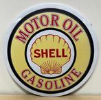 Shell motor oil gasoline rond reclamebord van metaal deco