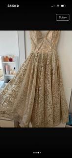 Prachtige galajurk - Beige/Goud, Kleding | Dames, Jurken, Maat 38/40 (M), Beige, Ophalen of Verzenden, Zo goed als nieuw