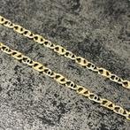 14k gouden ketting massief schakel valkenoog, Ophalen of Verzenden, Nieuw, Goud, Zilver