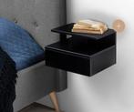 Zwart stevig  hangend nachtkastje met lade, Ophalen, Overige materialen, Gebruikt, Minder dan 45 cm