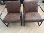 2 fauteuils, Huis en Inrichting, Fauteuils, Ophalen, Gebruikt, Minder dan 75 cm, Leer