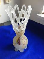 design vaas 29 cm hoog, Ophalen, Gebruikt, Wit, Glas
