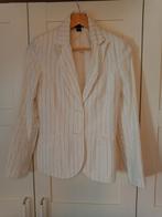 Wit krijtstreep linnen blazer H&M maat 38, Ophalen of Verzenden, Zo goed als nieuw, Maat 38/40 (M), Wit
