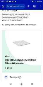 Vicco R-Line Keukenwerkblad – 60 cm Wit/marmer, Huis en Inrichting, Keuken | Keukenelementen, Ophalen, Wit, Nieuw, 50 tot 100 cm