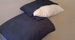 Blauwe sprei + kussens van IKEA, Huis en Inrichting, Ophalen, Zo goed als nieuw, Tweepersoons, Blauw