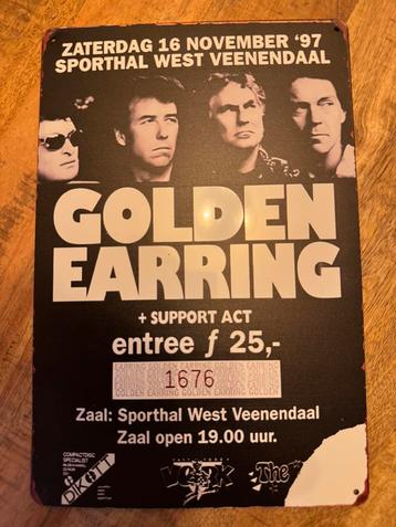 Metalen wandbord Golden Earring Veenendaal ‘97  16 november beschikbaar voor biedingen