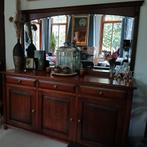 Klassiek dressoir kersenhout met facet geslepen spiegel., Ophalen, Gebruikt, Klassiek, 150 tot 200 cm