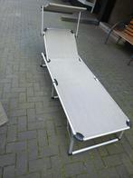 ligstoel 2stuks zonnebed met zonnescherm ligbed, Tuin en Terras, Ophalen, Gebruikt, Aluminium, Verstelbaar
