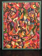 Graffity kunst Jean Samuel acryl doek abstract Kameroen, Antiek en Kunst, Ophalen