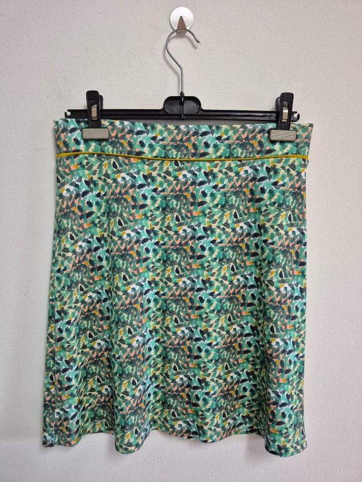 R72 - Fleurige Wow To Go rok maat L (1), Kleding | Dames, Rokken, Zo goed als nieuw, Maat 38/40 (M), Onder de knie, Ophalen of Verzenden