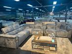 Luxe grijze relaxbankenset met bekerhouders & comfort, Ophalen of Verzenden, Zo goed als nieuw