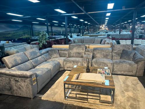 Luxe grijze relaxbankenset met bekerhouders & comfort, Huis en Inrichting, Fauteuils, Zo goed als nieuw, Ophalen of Verzenden
