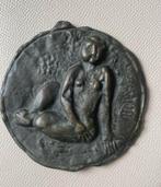 Zware bronzen penning 9 cm 212 gram, Ophalen, Brons